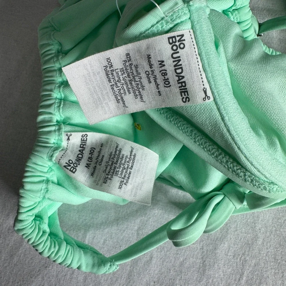 No Boundaries Mint Green Underwire Bikini Swimsuit Ultra High Leg Extra Cheeky M
